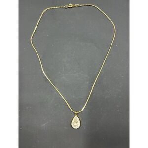 Vintage‎ Goldtone Chain With Cubic Zirconia Pendant